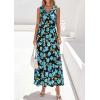 image:imagePRETTYGARDEN Womens Summer Floral Maxi Dresses 2026 Spring Sleeveless Cowl Neck Flowy Beach Vacation Wedding Guest Long DressFlower Black Blue Green