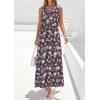 image:imagePRETTYGARDEN Womens Summer Floral Maxi Dresses 2026 Spring Sleeveless Cowl Neck Flowy Beach Vacation Wedding Guest Long DressFlower Black Purple