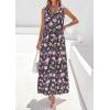 image:imagePRETTYGARDEN Womens Summer Floral Maxi Dresses 2026 Spring Sleeveless Cowl Neck Flowy Beach Vacation Wedding Guest Long DressFlower Black Purple