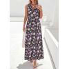 image:imagePRETTYGARDEN Womens Summer Floral Maxi Dresses 2026 Spring Sleeveless Cowl Neck Flowy Beach Vacation Wedding Guest Long DressFlower Black Purple