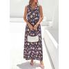 image:imagePRETTYGARDEN Womens Summer Floral Maxi Dresses 2026 Spring Sleeveless Cowl Neck Flowy Beach Vacation Wedding Guest Long DressFlower Black Purple