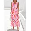image:imagePRETTYGARDEN Womens Summer Floral Maxi Dresses 2026 Spring Sleeveless Cowl Neck Flowy Beach Vacation Wedding Guest Long DressPink Floral