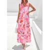 image:imagePRETTYGARDEN Womens Summer Floral Maxi Dresses 2026 Spring Sleeveless Cowl Neck Flowy Beach Vacation Wedding Guest Long DressPink Floral