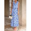 image:imagePRETTYGARDEN Womens Summer Floral Maxi Dresses 2026 Spring Sleeveless Cowl Neck Flowy Beach Vacation Wedding Guest Long DressWhite Blue Flower