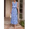 image:imagePRETTYGARDEN Womens Summer Floral Maxi Dresses 2026 Spring Sleeveless Cowl Neck Flowy Beach Vacation Wedding Guest Long DressWhite Blue Flower
