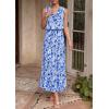 image:imagePRETTYGARDEN Womens Summer Floral Maxi Dresses 2026 Spring Sleeveless Cowl Neck Flowy Beach Vacation Wedding Guest Long DressWhite Blue Flower
