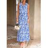 image:imagePRETTYGARDEN Womens Summer Floral Maxi Dresses 2026 Spring Sleeveless Cowl Neck Flowy Beach Vacation Wedding Guest Long DressWhite Blue Flower