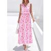image:imagePRETTYGARDEN Womens Summer Floral Maxi Dresses 2026 Spring Sleeveless Cowl Neck Flowy Beach Vacation Wedding Guest Long DressWhite Pink Flower