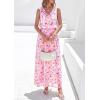 image:imagePRETTYGARDEN Womens Summer Floral Maxi Dresses 2026 Spring Sleeveless Cowl Neck Flowy Beach Vacation Wedding Guest Long DressWhite Pink Flower