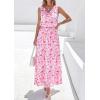 image:imagePRETTYGARDEN Womens Summer Floral Maxi Dresses 2026 Spring Sleeveless Cowl Neck Flowy Beach Vacation Wedding Guest Long DressWhite Pink Flower