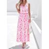 image:imagePRETTYGARDEN Womens Summer Floral Maxi Dresses 2026 Spring Sleeveless Cowl Neck Flowy Beach Vacation Wedding Guest Long DressWhite Pink Flower