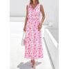 image:imagePRETTYGARDEN Womens Summer Floral Maxi Dresses 2026 Spring Sleeveless Cowl Neck Flowy Beach Vacation Wedding Guest Long DressWhite Pink Flower