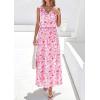 image:imagePRETTYGARDEN Womens Summer Floral Maxi Dresses 2026 Spring Sleeveless Cowl Neck Flowy Beach Vacation Wedding Guest Long DressWhite Pink Flower