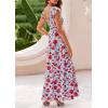 image:imagePRETTYGARDEN Womens Summer Flowy Maxi Dress Casual Cap Sleeve V Neck Smocked Beach SundressFloral Blue Red