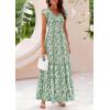 image:imagePRETTYGARDEN Womens Summer Flowy Maxi Dress Casual Cap Sleeve V Neck Smocked Beach SundressLeaves Light Green