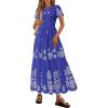 Royal Blue White Flower