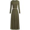 image:imagePRETTYGARDEN Women Fall Spring 2 Piece Outfits Dressy Casual Ribbed Knit Long Sleeve Crop Top Maxi Flowy Skirts Matching SetsArmy Green