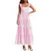 image:imagePRETTYGARDEN Womens 2026 Summer Casual Maxi Dresses Striped Square Neck Sleeveless Boho Flowy Sundress Beach Vacation ClothesPink
