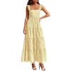 image:imagePRETTYGARDEN Womens 2026 Summer Casual Maxi Dresses Striped Square Neck Sleeveless Boho Flowy Sundress Beach Vacation ClothesYellow