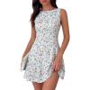 image:imagePRETTYGARDEN Womens 2026 Summer Short Dress Floral Sleeveless Boat Neck A Line Formal Cocktail Party Mini DressesFloral Light Blue Apricot