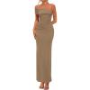 image:imagePRETTYGARDEN Womens 2026 Wedding Guest Cocktail Dresses One Off the Shoulder Ruched Bodycon Formal Maxi Party Summer OutfitsKhaki