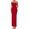 image:imagePRETTYGARDEN Womens 2026 Wedding Guest Cocktail Dresses One Off the Shoulder Ruched Bodycon Formal Maxi Party Summer OutfitsRed