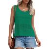 image:imagePRETTYGARDEN Womens Crochet Tank Tops 2026 Summer Spring Sleeveless Tops Cute Sweater Vest Trendy Boho Beach Vacation ClothesGreen
