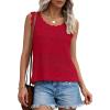 image:imagePRETTYGARDEN Womens Crochet Tank Tops 2026 Summer Spring Sleeveless Tops Cute Sweater Vest Trendy Boho Beach Vacation ClothesRed