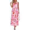 image:imagePRETTYGARDEN Womens Summer Floral Maxi Dresses 2026 Spring Sleeveless Cowl Neck Flowy Beach Vacation Wedding Guest Long DressPink Floral