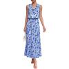 image:imagePRETTYGARDEN Womens Summer Floral Maxi Dresses 2026 Spring Sleeveless Cowl Neck Flowy Beach Vacation Wedding Guest Long DressWhite Blue Flower