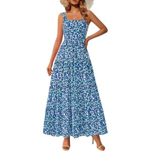 image:imagePRETTYGARDEN Womens 2026 Summer Dresses Fashion Clothing Floral Maxi Dress Ruffle Long Flowy Boho Beach Vacation SundressesBlue Floral