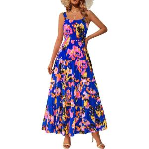 image:imagePRETTYGARDEN Womens 2026 Summer Dresses Fashion Clothing Floral Maxi Dress Ruffle Long Flowy Boho Beach Vacation SundressesMulticolored Flower