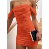 image:imagePRETTYGARDEN Cocktail Dresses for Women 2026 Summer Off Shoulder Bodycon Mini Graduation Party Spring Wedding Guest DressOrange