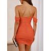 image:imagePRETTYGARDEN Cocktail Dresses for Women 2026 Summer Off Shoulder Bodycon Mini Graduation Party Spring Wedding Guest DressOrange