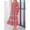 image:imagePRETTYGARDEN Long Sleeve Dress for Women 2026 Fall Elegant Modest Floral Boho Smocked Flowy Wedding Guest Midi DressesBean Paste Pink