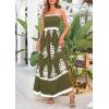 image:imagePRETTYGARDEN Summer Dress for Women 2026 Floral Sundress Spaghetti Strap Flowy Beach Vacation Boho Maxi DressesArmy Green White Floral