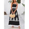 image:imagePRETTYGARDEN Summer Dress for Women 2026 Floral Sundress Spaghetti Strap Flowy Beach Vacation Boho Maxi DressesBlack White Floral