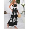 image:imagePRETTYGARDEN Summer Dress for Women 2026 Floral Sundress Spaghetti Strap Flowy Beach Vacation Boho Maxi DressesBlack White Floral