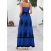 image:imagePRETTYGARDEN Summer Dress for Women 2026 Floral Sundress Spaghetti Strap Flowy Beach Vacation Boho Maxi DressesBlue Black Floral