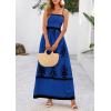 image:imagePRETTYGARDEN Summer Dress for Women 2026 Floral Sundress Spaghetti Strap Flowy Beach Vacation Boho Maxi DressesBlue Black Floral