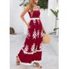 image:imagePRETTYGARDEN Summer Dress for Women 2026 Floral Sundress Spaghetti Strap Flowy Beach Vacation Boho Maxi DressesBurgundy White Floral
