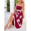 image:imagePRETTYGARDEN Summer Dress for Women 2026 Floral Sundress Spaghetti Strap Flowy Beach Vacation Boho Maxi DressesBurgundy White Floral