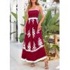 image:imagePRETTYGARDEN Summer Dress for Women 2026 Floral Sundress Spaghetti Strap Flowy Beach Vacation Boho Maxi DressesBurgundy White Floral