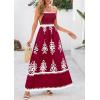 image:imagePRETTYGARDEN Summer Dress for Women 2026 Floral Sundress Spaghetti Strap Flowy Beach Vacation Boho Maxi DressesBurgundy White Floral
