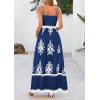 image:imagePRETTYGARDEN Summer Dress for Women 2026 Floral Sundress Spaghetti Strap Flowy Beach Vacation Boho Maxi DressesDark Blue White Floral