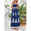 image:imagePRETTYGARDEN Summer Dress for Women 2026 Floral Sundress Spaghetti Strap Flowy Beach Vacation Boho Maxi DressesDark Blue White Floral