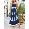 image:imagePRETTYGARDEN Summer Dress for Women 2026 Floral Sundress Spaghetti Strap Flowy Beach Vacation Boho Maxi DressesDark Blue White Floral