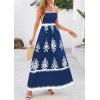 image:imagePRETTYGARDEN Summer Dress for Women 2026 Floral Sundress Spaghetti Strap Flowy Beach Vacation Boho Maxi DressesDark Blue White Floral
