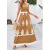 image:imagePRETTYGARDEN Summer Dress for Women 2026 Floral Sundress Spaghetti Strap Flowy Beach Vacation Boho Maxi DressesKhaki Floral