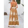 image:imagePRETTYGARDEN Summer Dress for Women 2026 Floral Sundress Spaghetti Strap Flowy Beach Vacation Boho Maxi DressesKhaki Floral